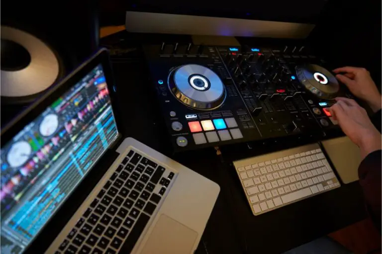 DJ Decks and Laptop Computer