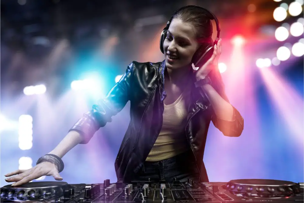 Female dj in nightclub