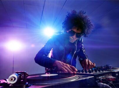 DJ playing in nightclub dj party